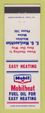 Matchbook Cover - Mobil oil gas heating EG MacLauchlan Machias ME