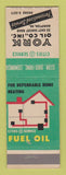 Matchbook Cover - Cities oil gas heating York Inc Hampton VA