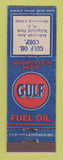 Matchbook Cover - Gulf oil gas heating Ridgefield Park NJ
