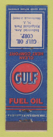 Matchbook Cover - Gulf oil gas heating Ridgefield Park NJ