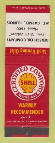Matchbook Cover - Shell oil gas heating Dersch Mount Carmel IL