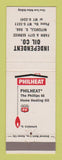 Matchbook Cover - Phillips 66 oil gas Philheat heating Mitchell SD