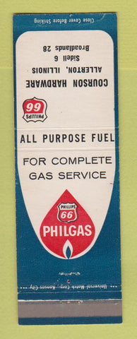 Matchbook Cover - Phillips 66 oil gas Courson Hardware Allerton IL