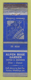 Matchbook Cover - Alpen Rose Garden Detroit MI WEAR