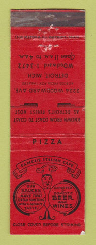 Matchbook Cover - Famous Italian Cafe Pizza Detroit MI WEAR