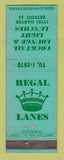 Matchbook Cover - Regal Lanes Bowling Detroit MI WEAR