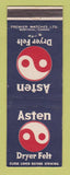Matchbook Cover - Asten Dryer Felt Canada WEAR