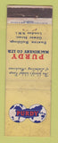 Matchbook Cover - Purdy Machinery London UK England WORN
