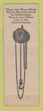 Matchbook Cover - Philadelphia Chain and Block PA