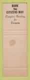 Matchbook Cover - Citizens State Bank Clare Rosebush MI