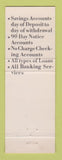 Matchbook Cover - Catamount National Bank Brattleboro Bennington Manchester VT