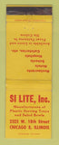 Matchbook Cover - Si Lite Plastic Serving Trays Chicago IL