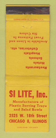 Matchbook Cover - Si Lite Plastic Serving Trays Chicago IL