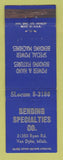 Matchbook Cover - Bending Specialties Fixtures Machines Na Dyke MI