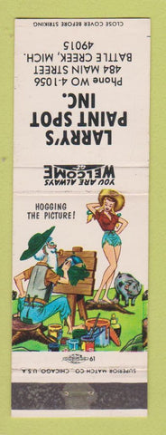Matchbook Cover - Larry's Paint Spot Battle Creek MI hillbilly WEAR