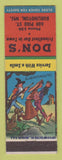 Matchbook Cover - Don's Bar Burlington WI hillbilly
