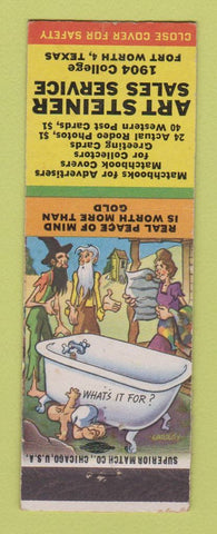 Matchbook Cover - Art Steiner Sales matchbooks Fort Worth TX hillbilly