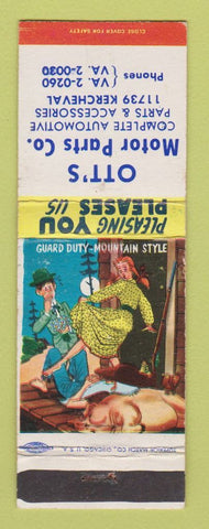 Matchbook Cover - Ott's Motor Parts Detroit MI hillbilly