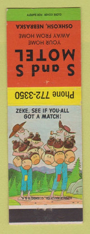 Matchbook Cover - S and S Motel Oshkosh NE hillbilly