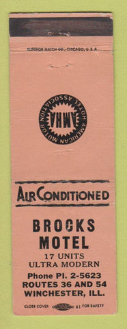 Matchbook Cover - Brocks Motel Winchester IL