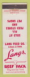 Matchbook Cover - Lang's Beef Pack Dog Cat Food