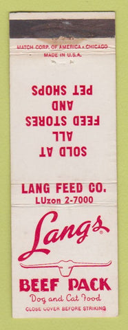 Matchbook Cover - Lang's Beef Pack Dog Cat Food