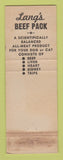 Matchbook Cover - Lang's Beef Pack Dog Cat Food