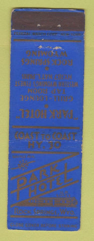 Matchbook Cover - Park Hotel Rock Springs WY FEDERAL LONG WEAR