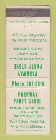 Matchbook Cover - Parkway Party Store Liquor Allen Park MI