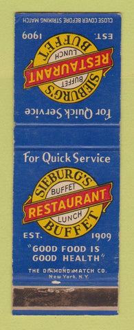 Matchbook Cover - Sieburg's Restaurant New York City WEAR