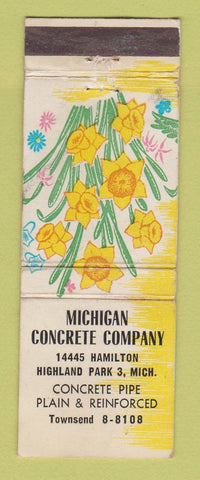 Matchbook Cover - Michigan Concrete Company Highland Park MI WEAR