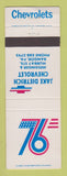 Matchbook Cover - 1976 Chevrolet Jake Dietrich Bangor ME WEAR