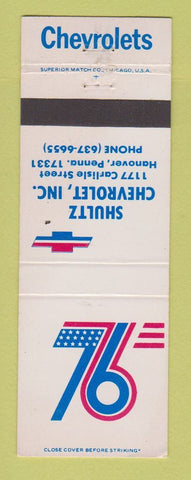 Matchbook Cover - 1976 Chevrolet Shultz Hanover PA