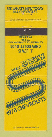 Matchbook Cover - 1978 Chevrolet J Lewis Oldsmobile Clarksville AR