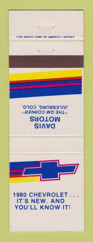 Matchbook Cover - Davis Motors Chevrolet Julesburg Colorado 1980