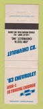 Matchbook Cover - 1983 Chevrolet Jim Testa Kings Mountain NC WEAR