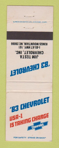 Matchbook Cover - 1983 Chevrolet Jim Testa Kings Mountain NC WEAR