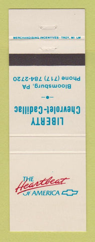 Matchbook Cover - Liberty Chevrolet Cadillac Bloomsburg PA