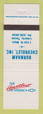 Matchbook Cover - Burnham Chevrolet Liberty TX