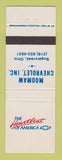 Matchbook Cover - Moomaw Chevrolet Sugarcreek OH