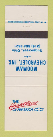 Matchbook Cover - Moomaw Chevrolet Sugarcreek OH