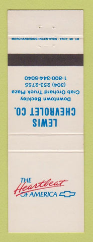 Matchbook Cover - Lewis Chevrolet Beckley? WV