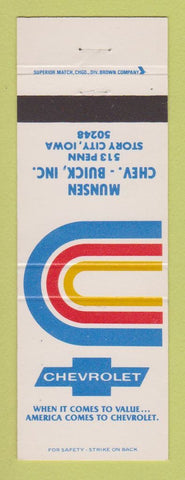 Matchbook Cover - Munsen Chevrolet Buick Story City IA