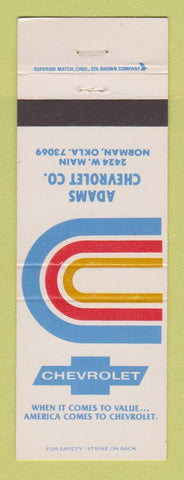 Matchbook Cover - Adams Chevrolet Norman OK