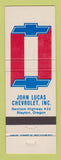 Matchbook Cover - John Lucas Chevrolet Stayton OR