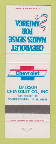 Matchbook Cover - Emerson Chevrolet Somersworth NH