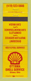 Matchbook Cover - Ottawa Shell oil gas Ottawa OH