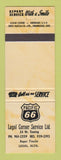 Matchbook Cover - Pacific 66 oil gas Legal AB