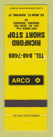 Matchbook Cover - Arco oil gas Richford VT