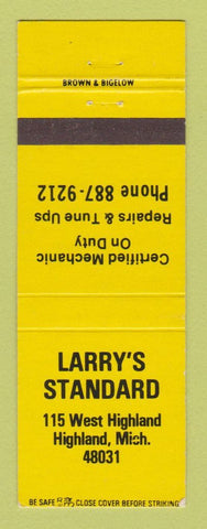 Matchbook Cover - Larry's Standard oil gas Highland MI